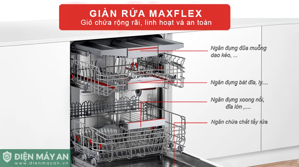Máy rửa bát bán âm Bosch Serie 6 SMU6ECS57E